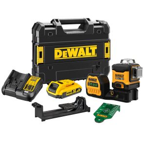 Лазерен нивелир линеен DeWALT DCE089D1G18, 360°, 3 зелени лъча