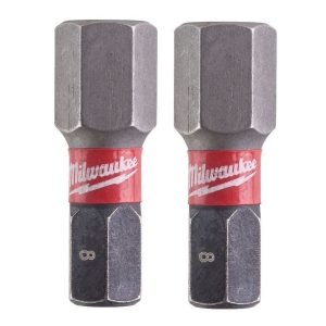 Накрайнк ударен шестостен HEX 8 MILWAUKEE 4932430898  - 25mm, 2 броя