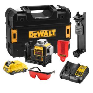 Лазерен нивелир линеен DEWALT DCE089D1R, 3 червени лъча