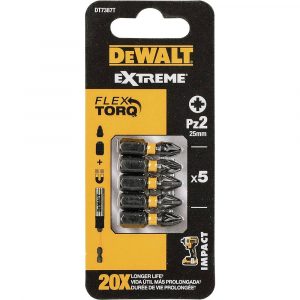 Накрайници за винтоверти DeWALT DT7387T, Pz2 x 25 mm, 5 броя