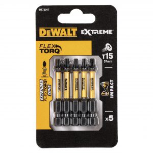 Накрайници за винтоверти Torx DeWalt DT7394T, T15 x 57 mm, 5 броя