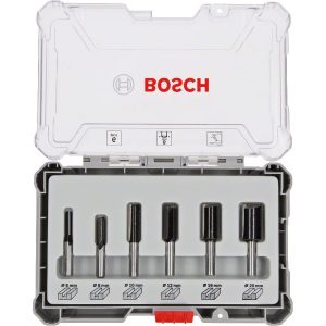 Комплект фрезери BOSCH Professional за оберфреза прави с 8 mm опашка, 6 части
