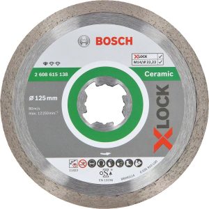 Диамантен диск BOSCH X-LOCK STANDARD FOR CERAMIC 2608615138, 125x22.23x1.6x7, за керамика