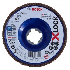 Диск ламелен прав BOSCH X-LOCK BEST FOR METAL 2608619209, 125mm, G40