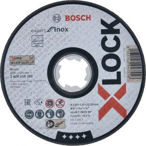 Диск за рязане на инокс BOSCH X-LOCK EXPERT FOR INOX 2608619265, 125 x 1.6 mm