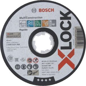 Диск за рязане BOSCH X-LOCK MULTI CONSTRUCTION 2608619269, 125 x 1 mm