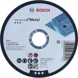 Диск за рязане BOSCH STANDARD FOR METAL 2608619768, 125 x 1 mm, за метал