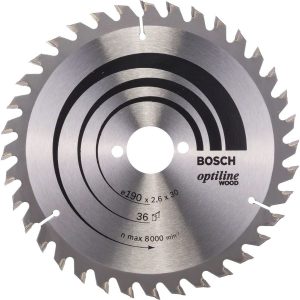 Диск за циркуляр BOSCH OPTILINE WOOD 2608640616, 190x30x2.6x36Z