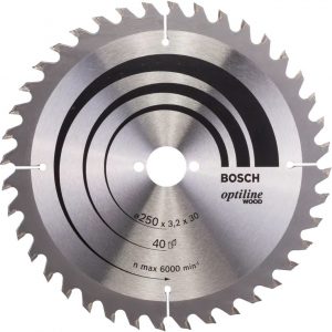 Диск за циркуляр BOSCH OPTILINE WOOD 2608640728, 250×30×3.2x40Z