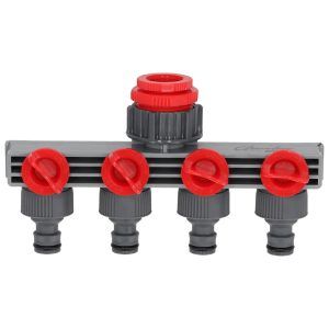 Разклонител за маркучи с кран, четворен 1/2"-3/4"-1" DEDRA 80N003K